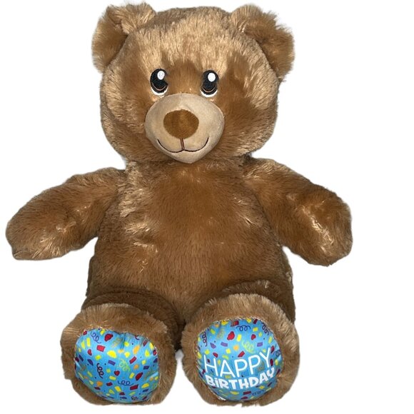 Build-A-Bear Plush Happy Birthday Brown Teddy 15" Stuffed Animal Toy - Picture 1 of 11